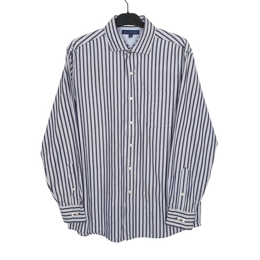 Tommy Hilfiger Long Sleeve Slim Fit Striped Shirt Navy