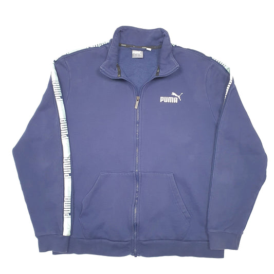 Mens Navy Puma Sweatshirt Full Zip Jumper