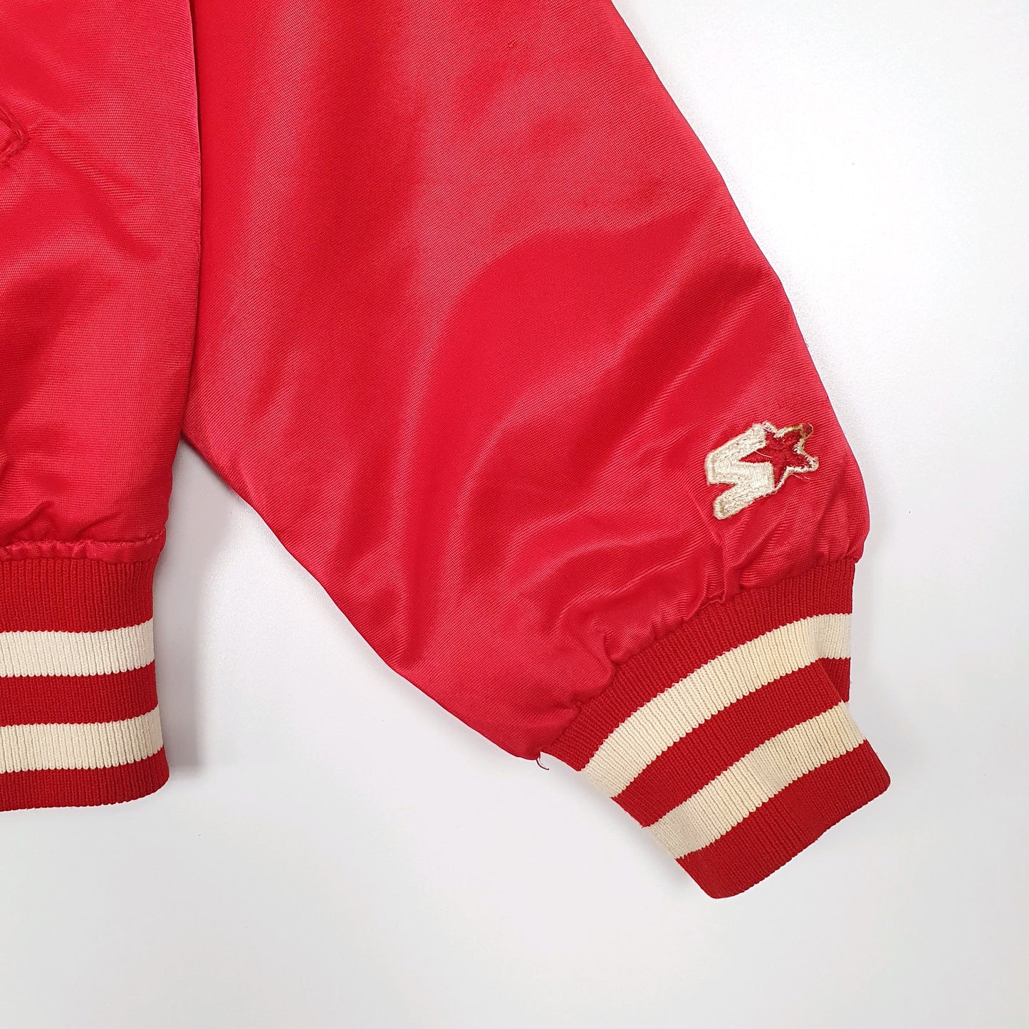 Mens Red Starter Vintage 1980s Satin Maryland USA College Made in USA Varsity  Coat