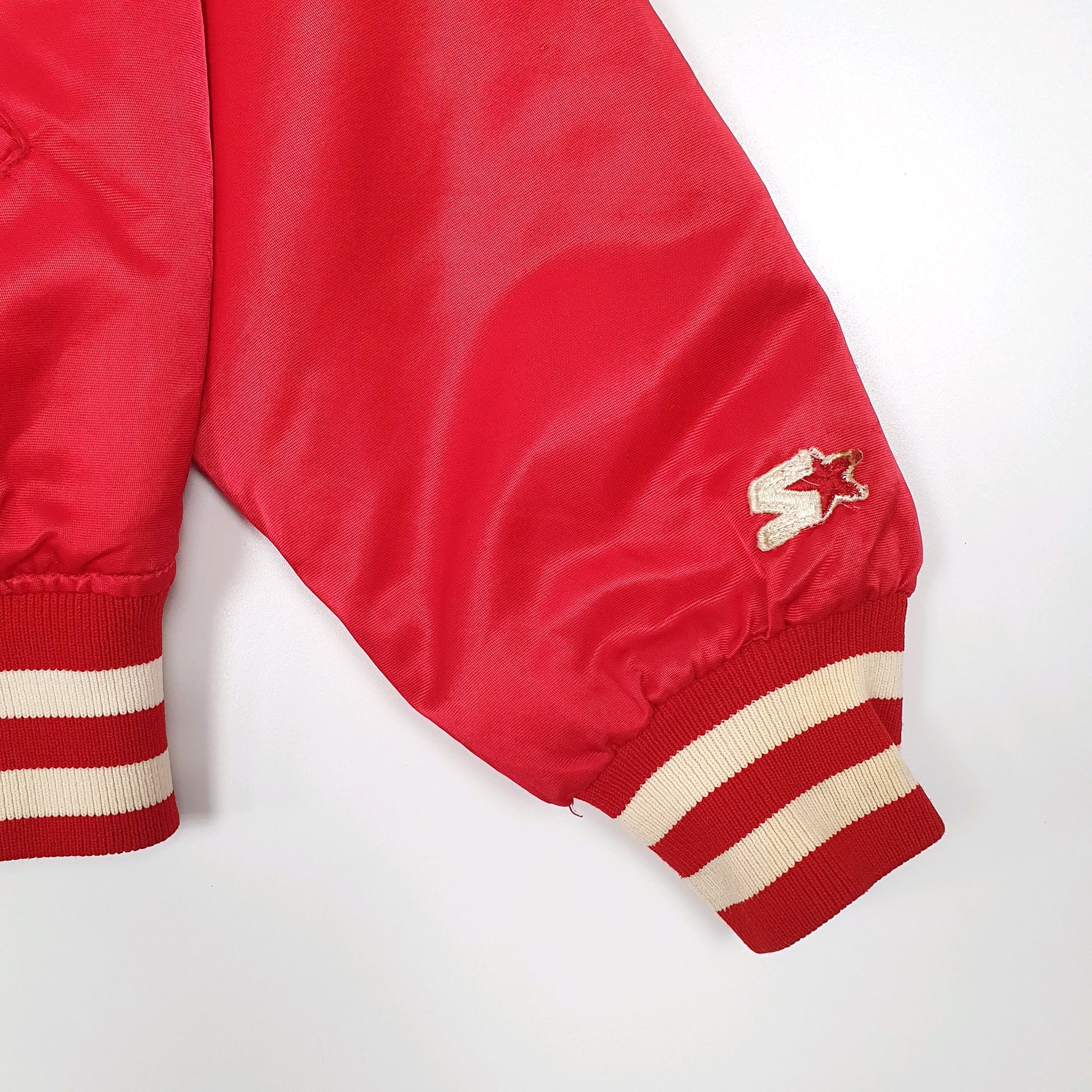 Mens Red Starter Vintage 1980s Satin Maryland USA College Made in USA Varsity  Coat