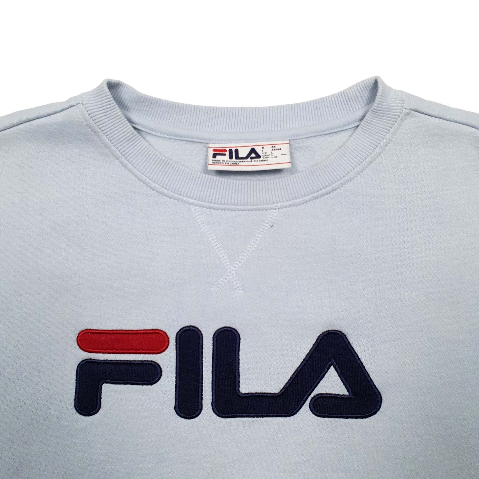 Mens Blue Fila  Crewneck Jumper