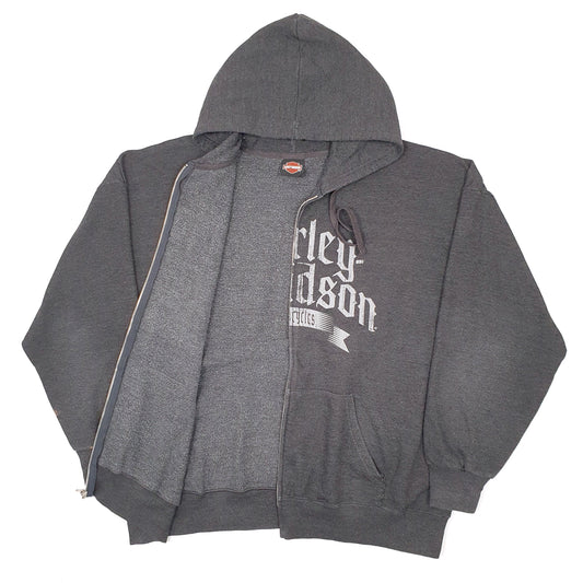 Mens Grey Harley Davidson Motorcycles Ohio Full Zip Jumper