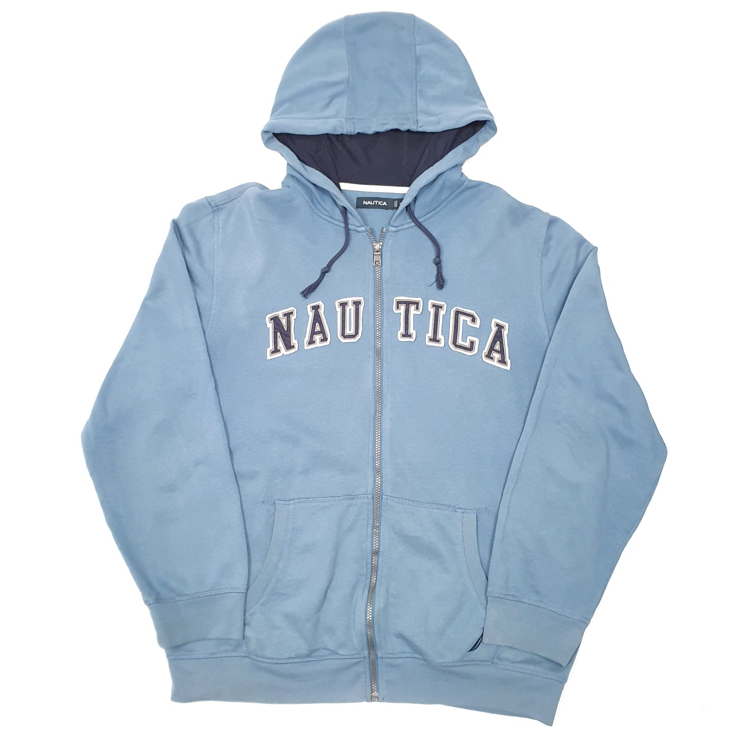 Mens Blue Nautica Hoodie Full Zip Jumper