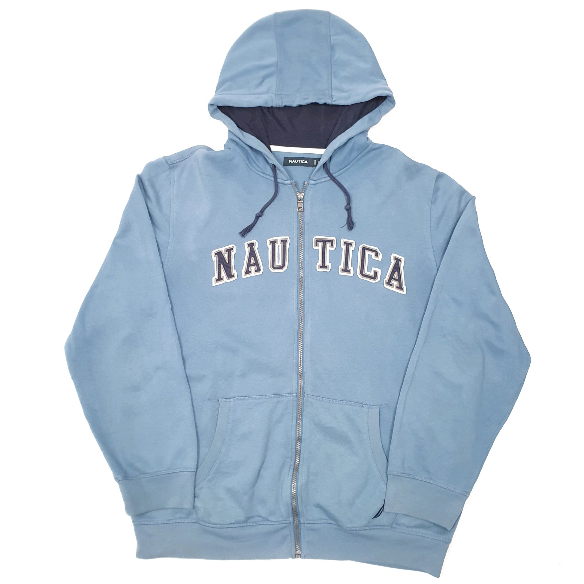 Mens Blue Nautica Hoodie Full Zip Jumper