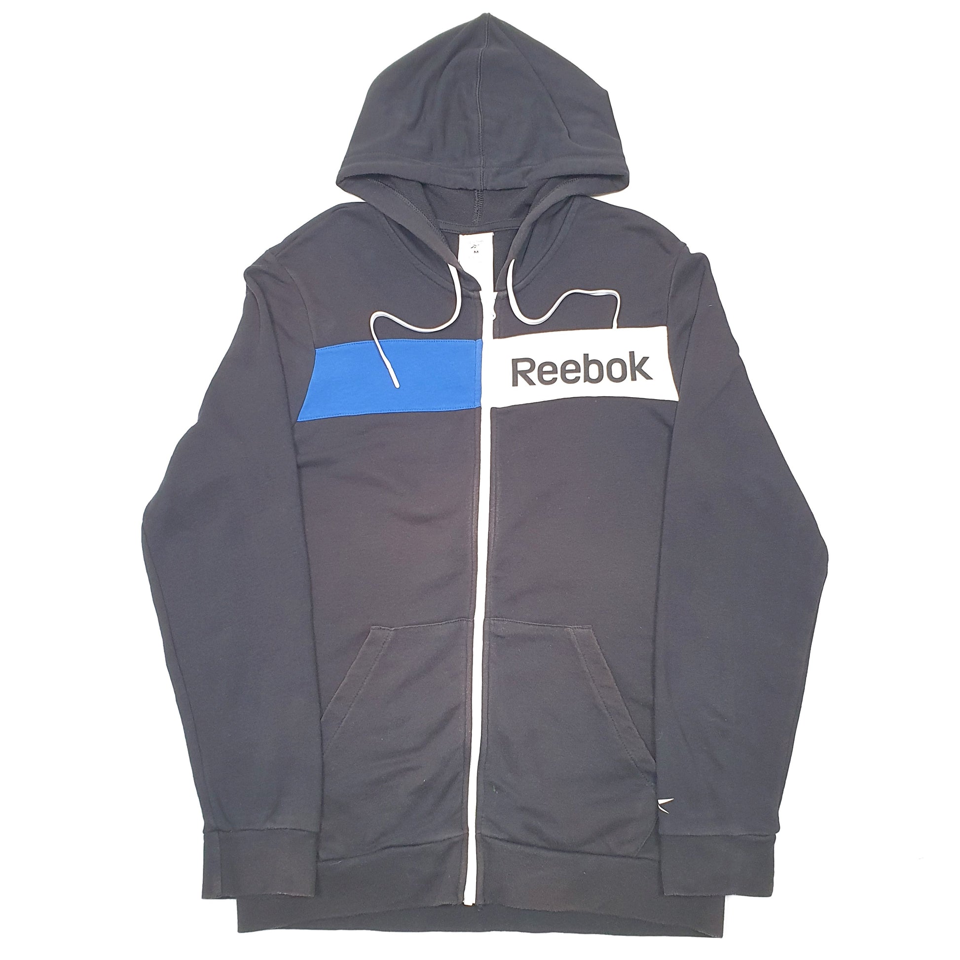 Mens Black Reebok Hoodie Full Zip Jumper