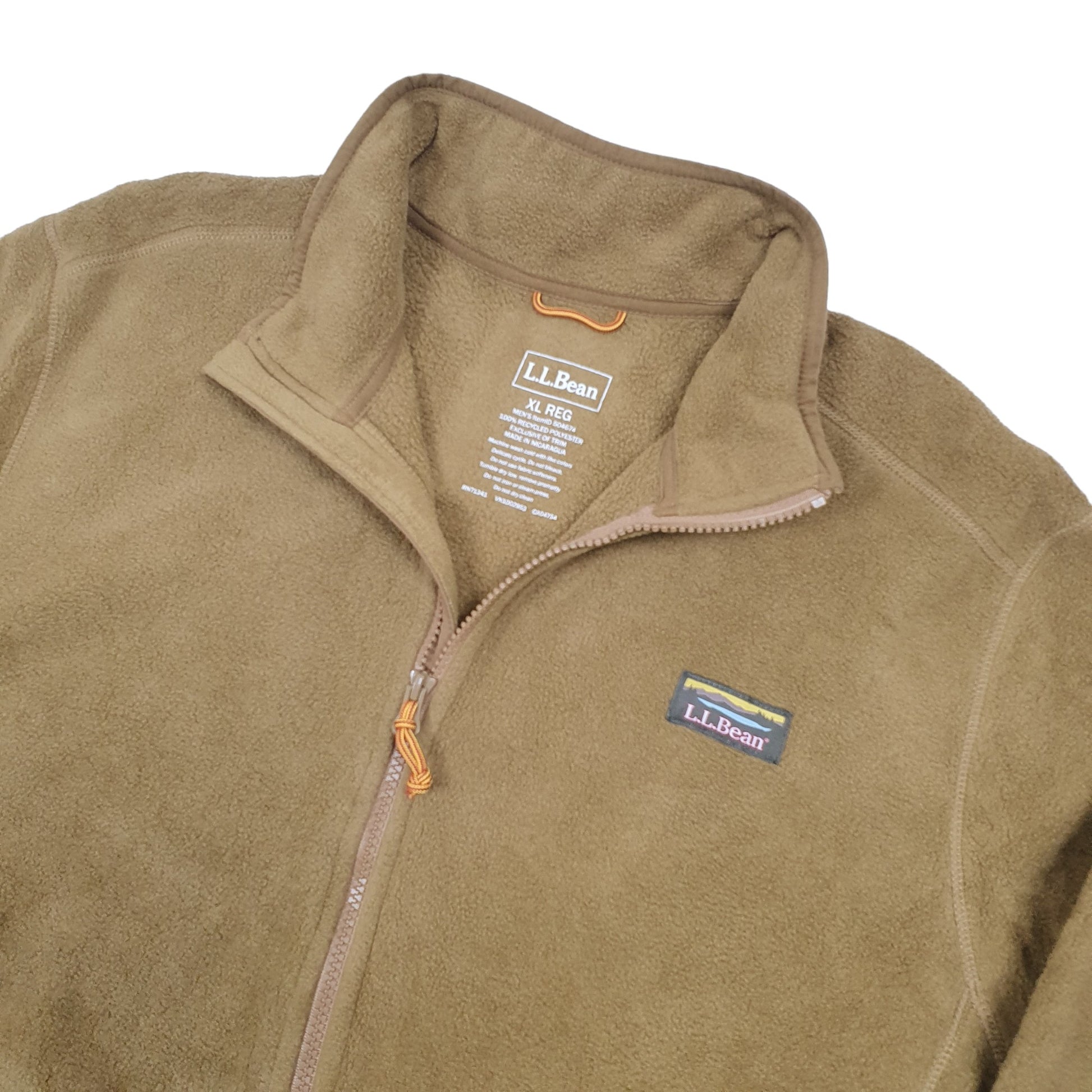 L.L.Bean Full Zip Fleece L Brown