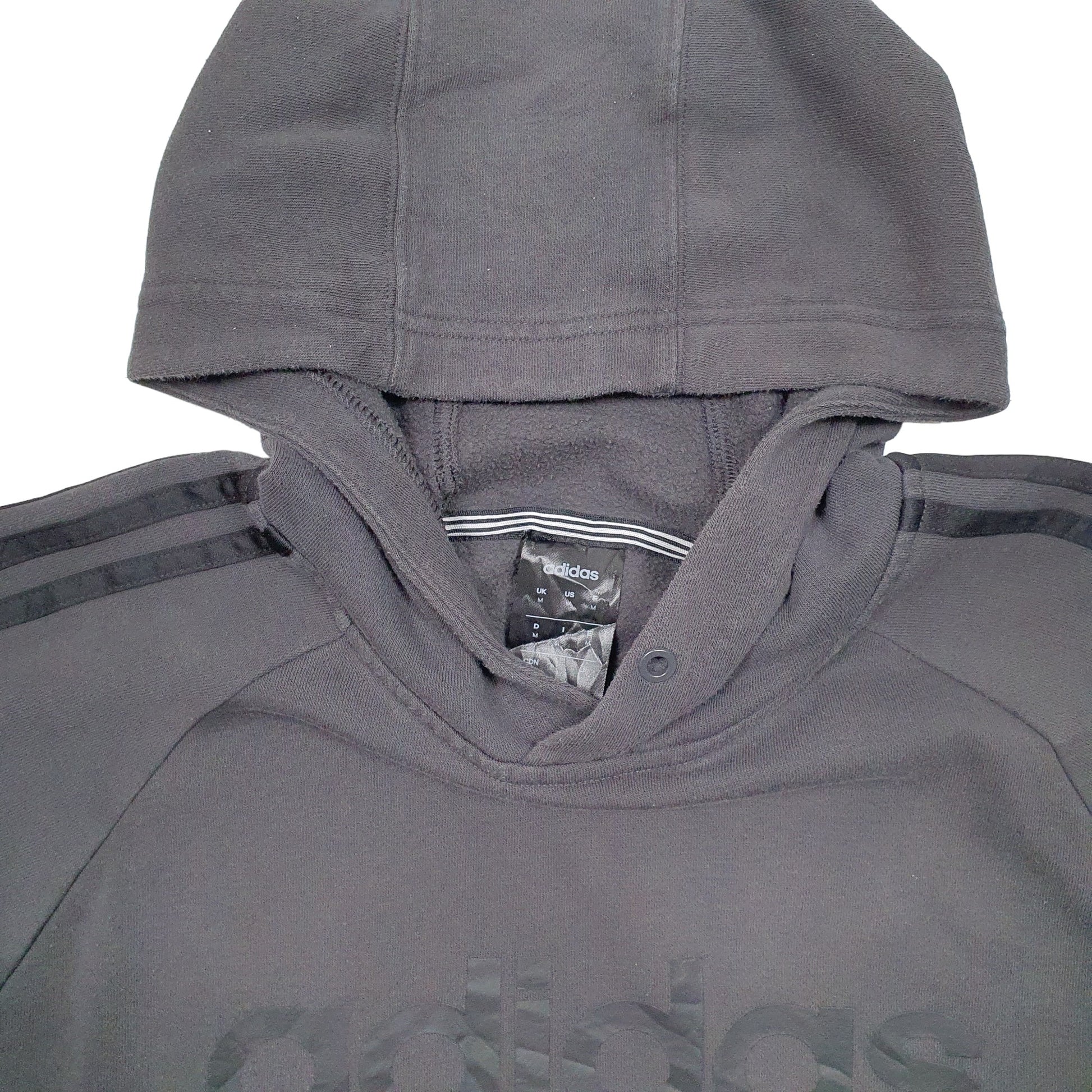 Mens Black Adidas Spellout Hoodie Jumper