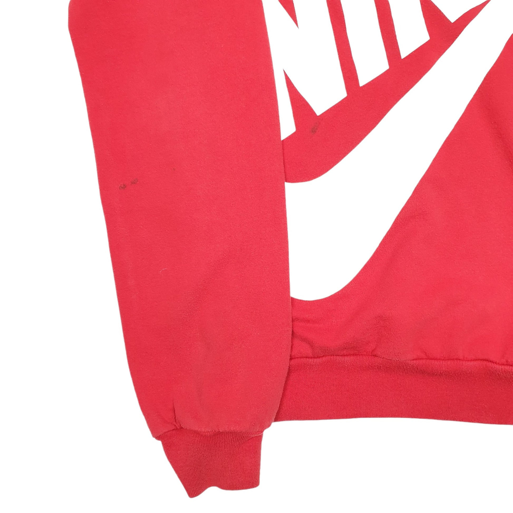 Mens Red Nike Spellout Crewneck Jumper