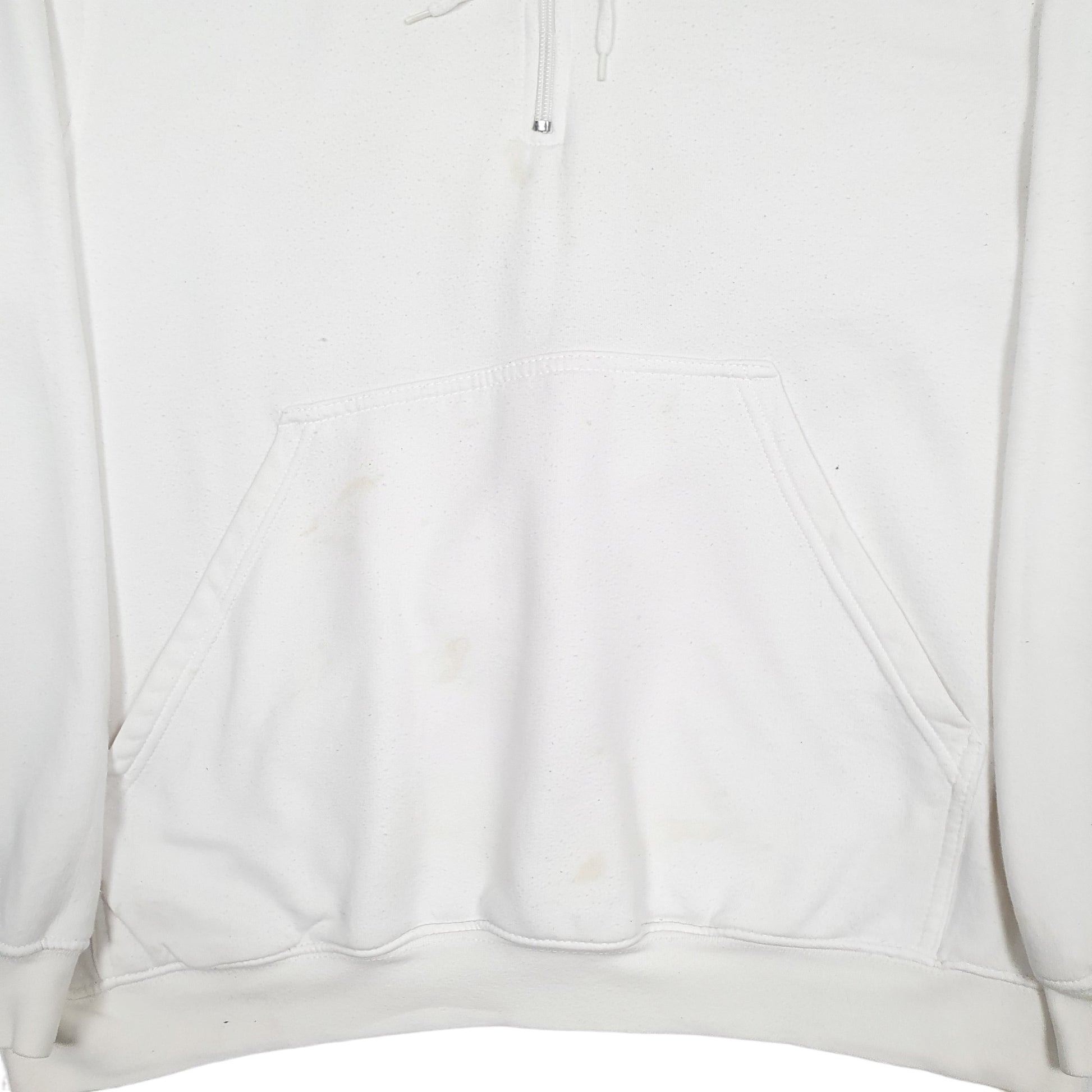 Mens White Nike Vintage 2000s Y2K Quarter Zip Hoodie Jumper