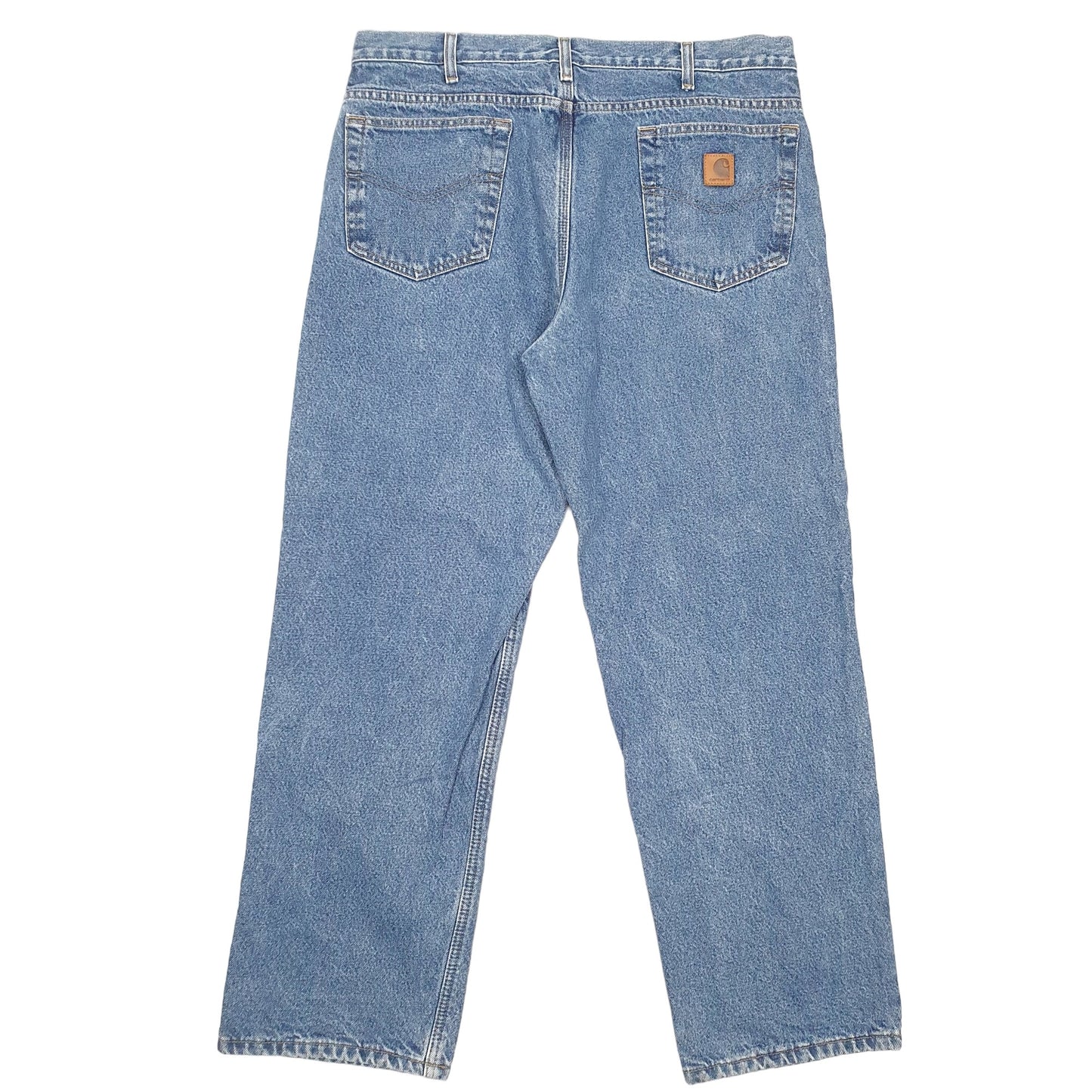 Mens Blue Carhartt Thermal Lined Winter Insulated Casual JeansW36 L30