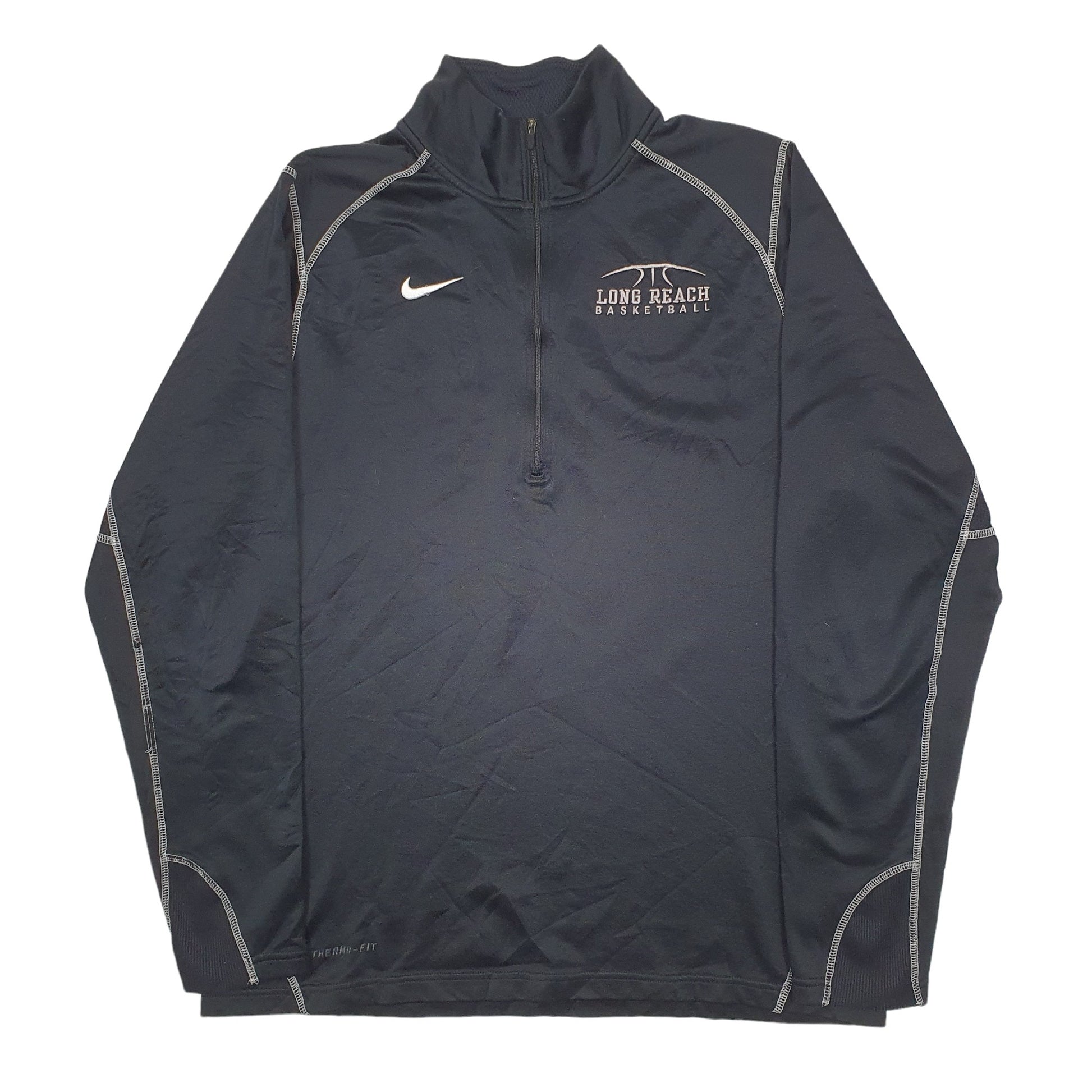 Mens Black Nike Therma Fit Long Reach Basketball Quarter Zip Jumper