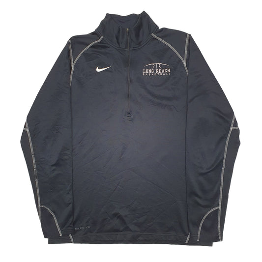 Mens Black Nike Therma Fit Long Reach Basketball Quarter Zip Jumper