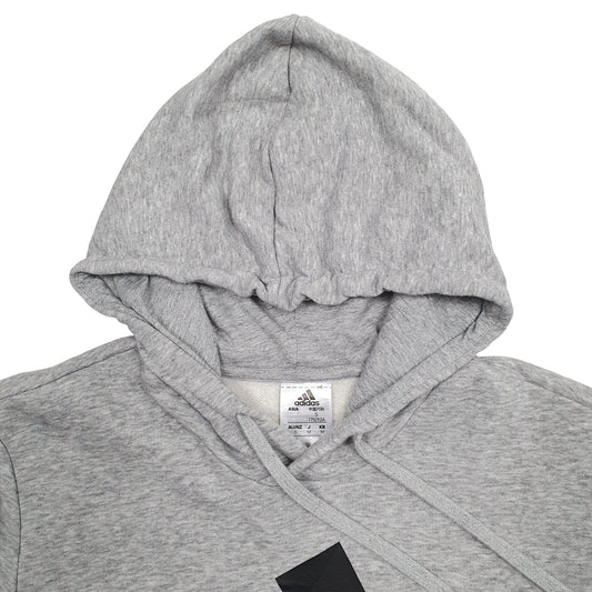 Mens Grey Adidas Spellout Hoodie Jumper