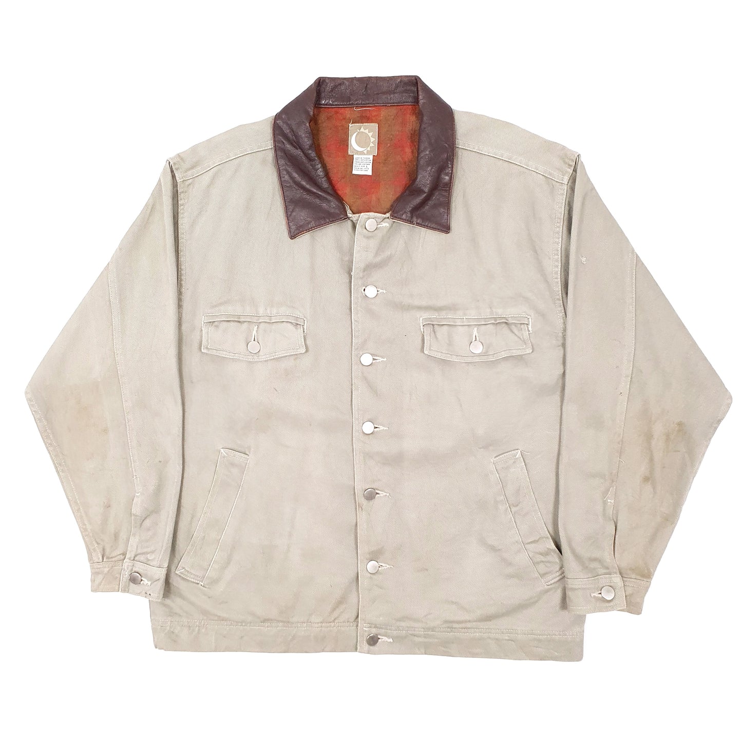 Mens Grey Unbranded Workwear Blanket Lined Chore Coat Coat