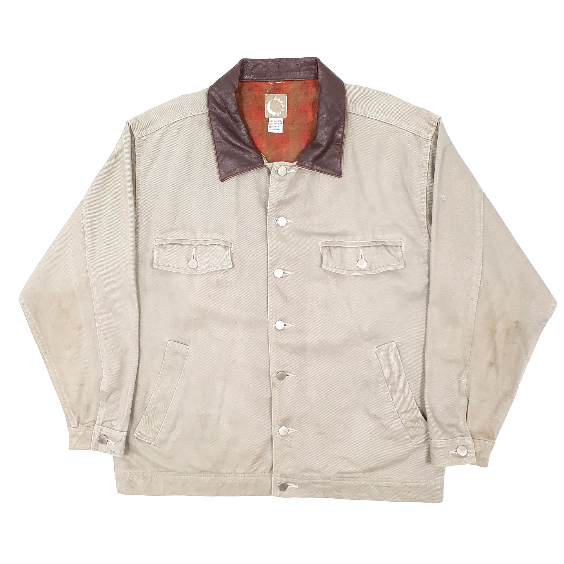 Mens Grey Unbranded Workwear Blanket Lined Chore Coat Coat