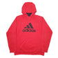 Mens Red Adidas Spellout Hoodie Jumper