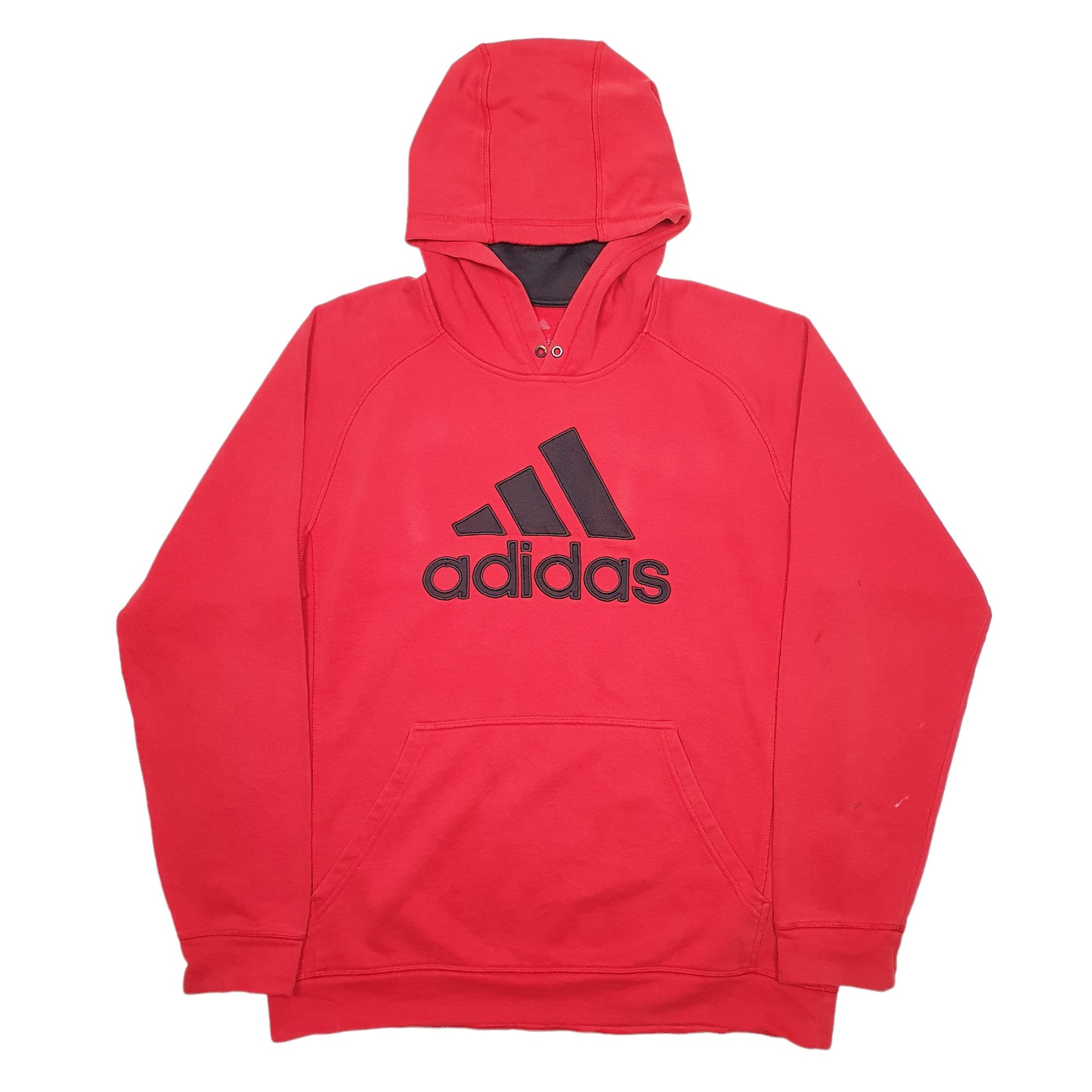 Mens Red Adidas Spellout Hoodie Jumper