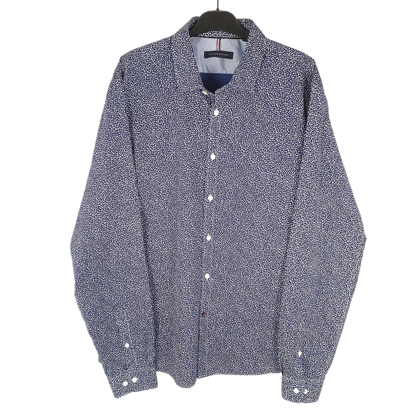 Tommy Hilfiger All Over Print Long Sleeve Regular Fit Shirt Navy