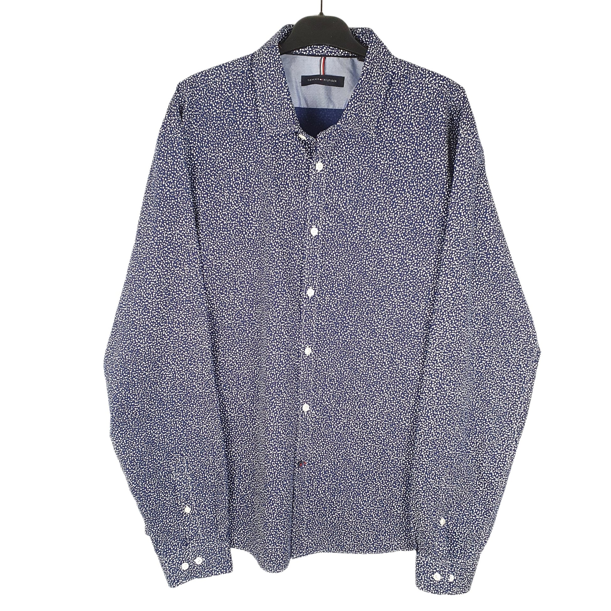 Tommy Hilfiger All Over Print Long Sleeve Regular Fit Shirt Navy