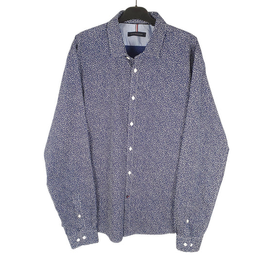 Tommy Hilfiger All Over Print Long Sleeve Regular Fit Shirt Navy
