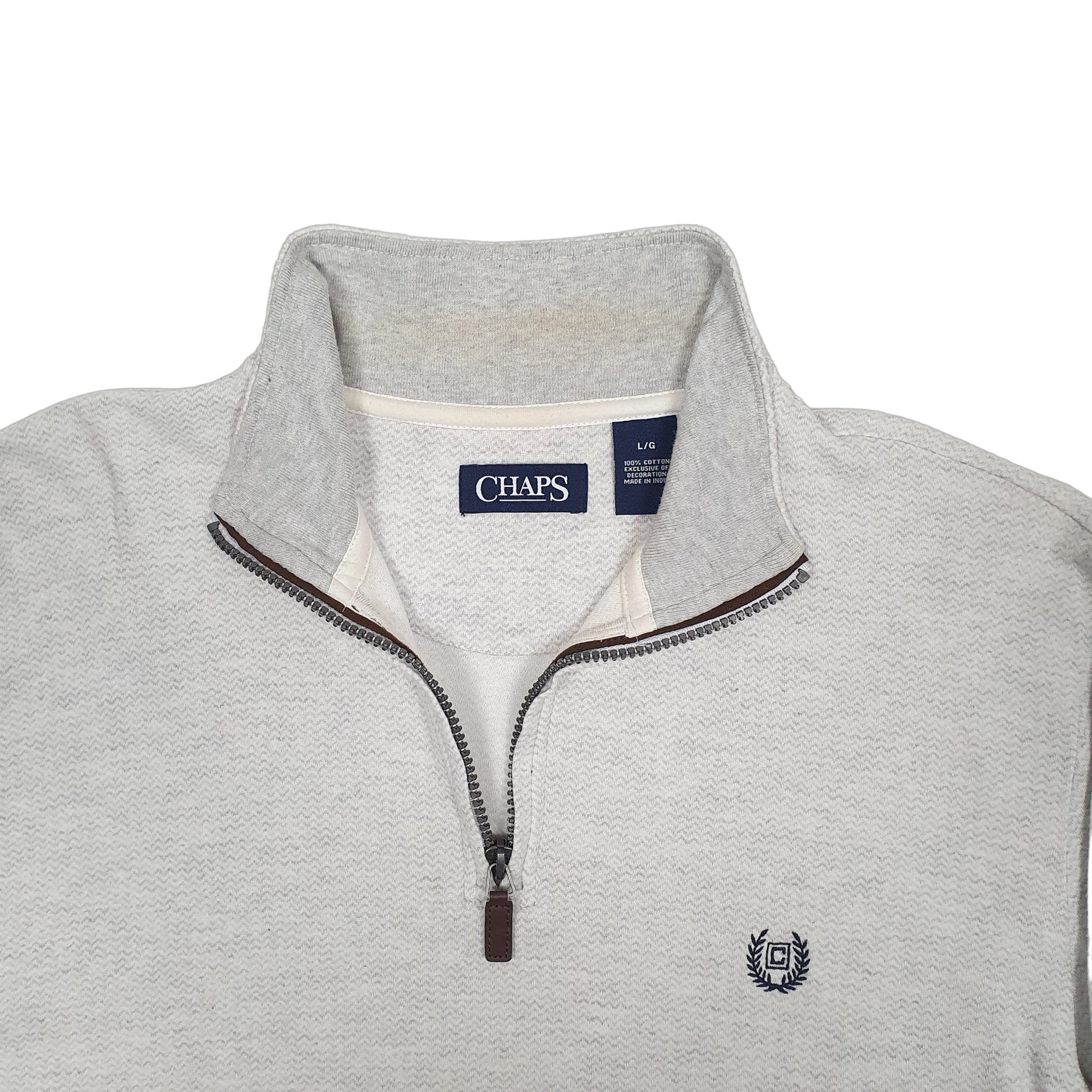 Mens Grey Chaps  Quarter Zip Jumper
