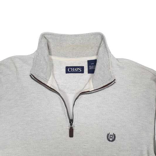 Mens Grey Chaps  Quarter Zip Jumper