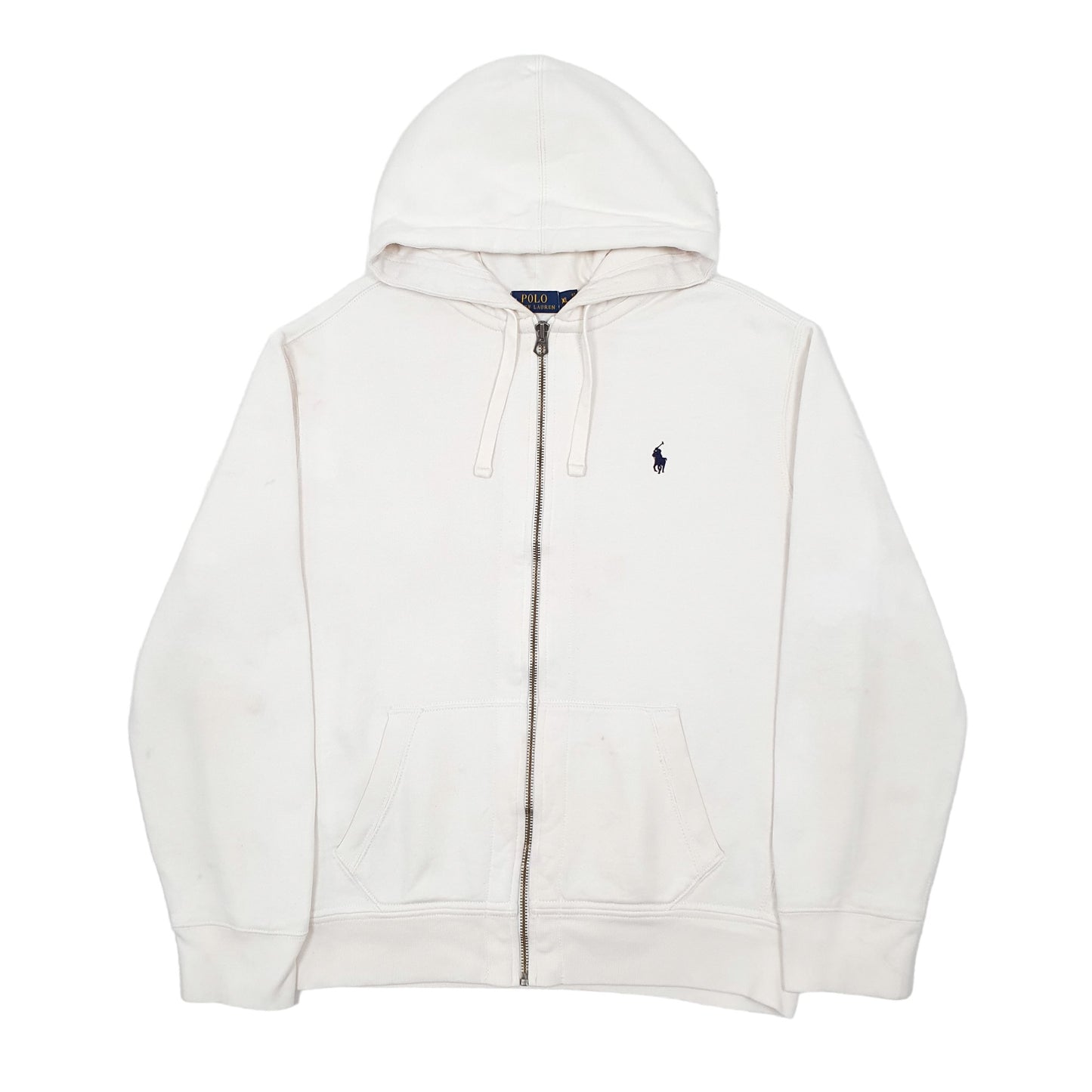 Mens White Polo Ralph Lauren Hoodie Full Zip Jumper