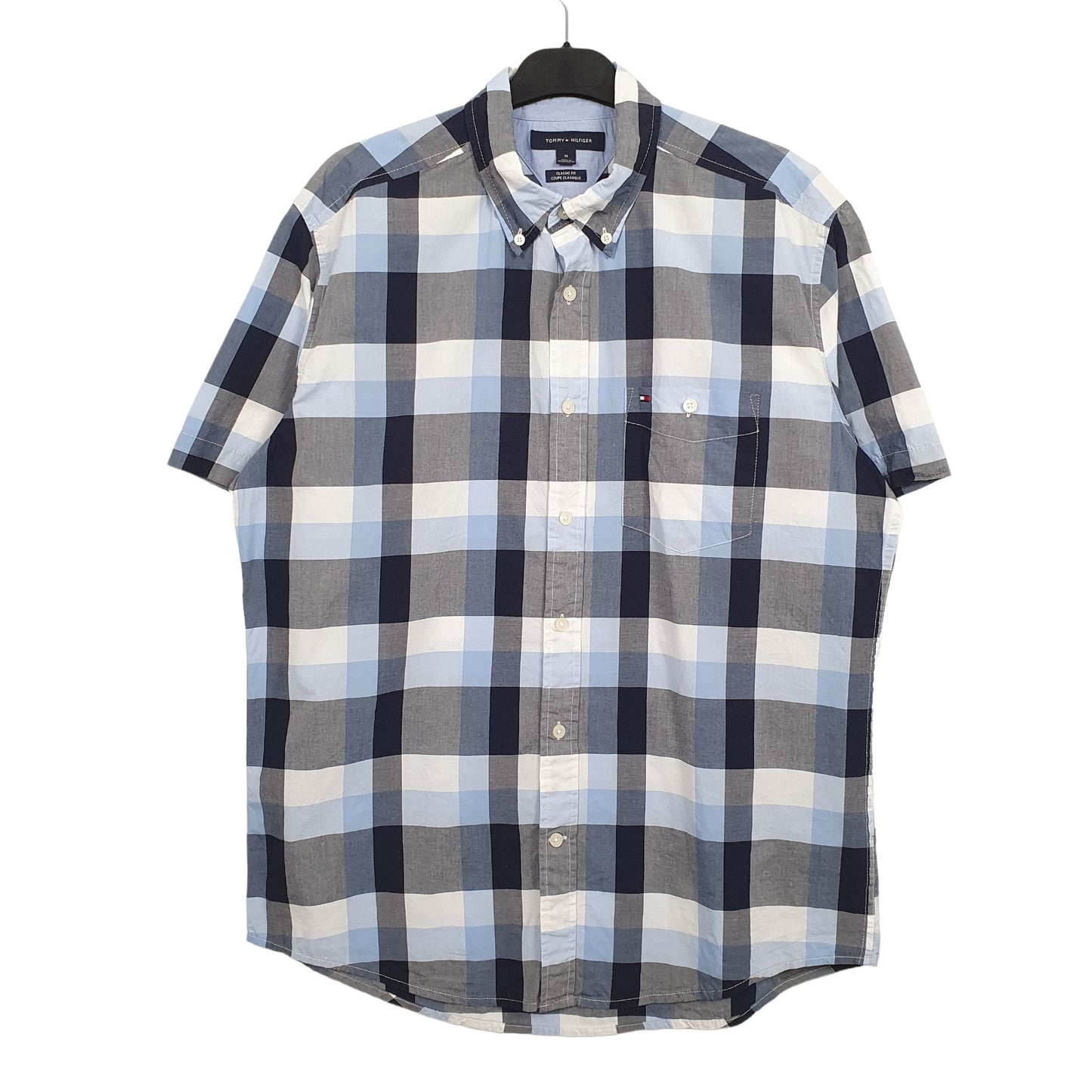 Tommy Hilfiger Short Sleeve Regular Fit Check Shirt Blue