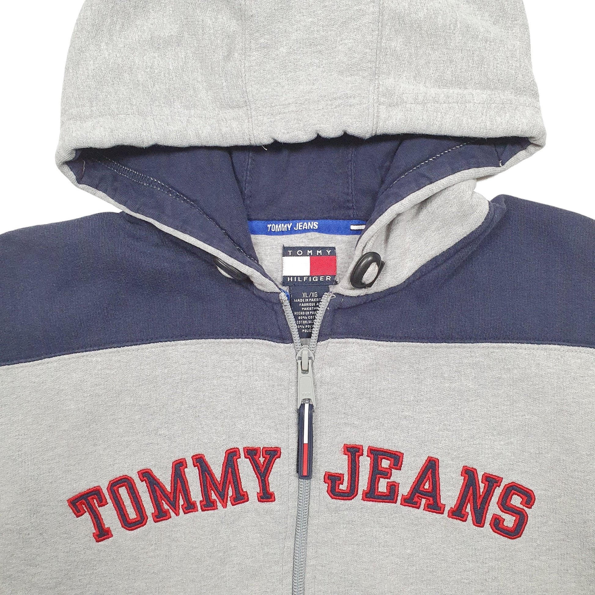 Mens Grey Tommy Hilfiger Spellout Hoodie Jumper