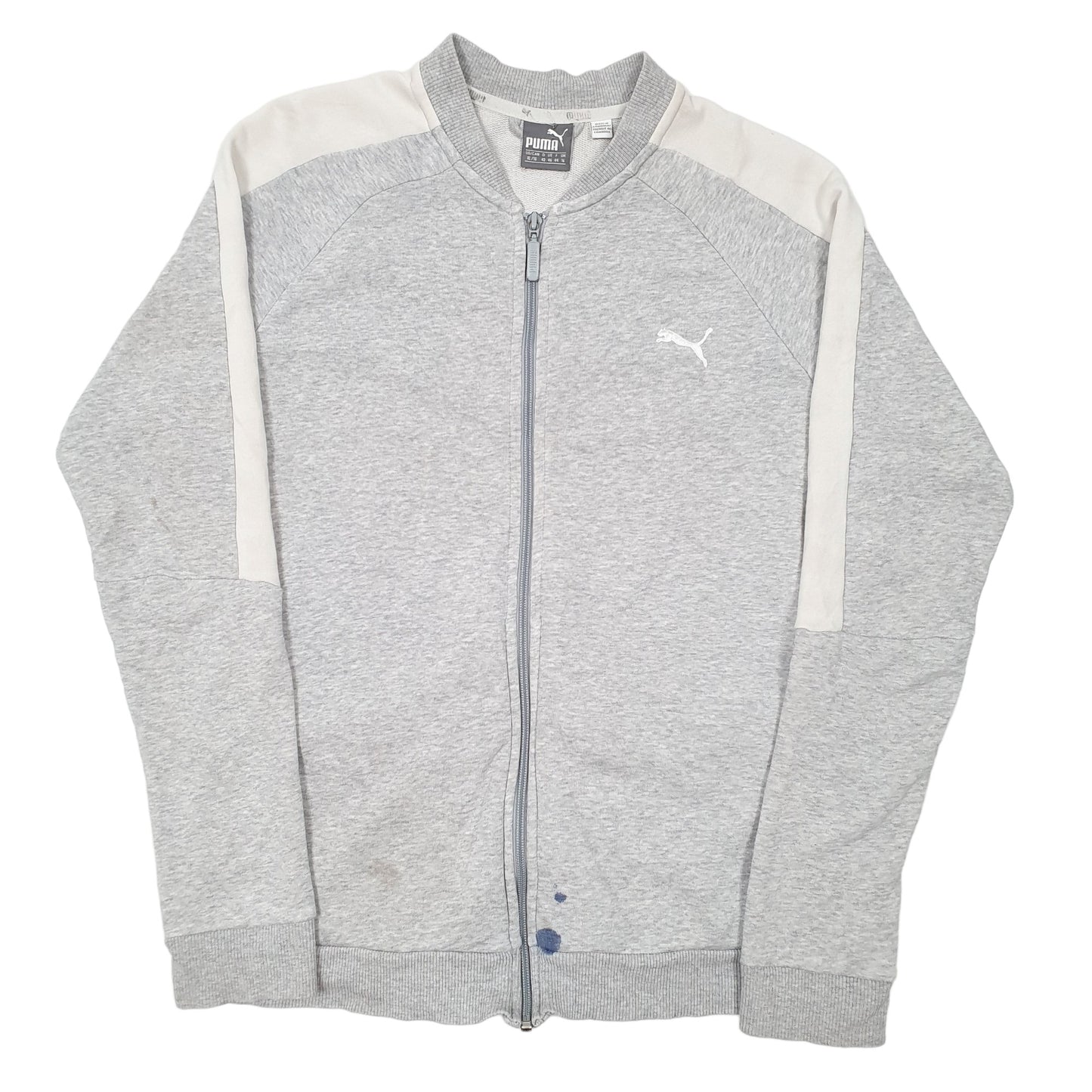 Mens Grey Puma Sweatshirt Full Zip Jumper