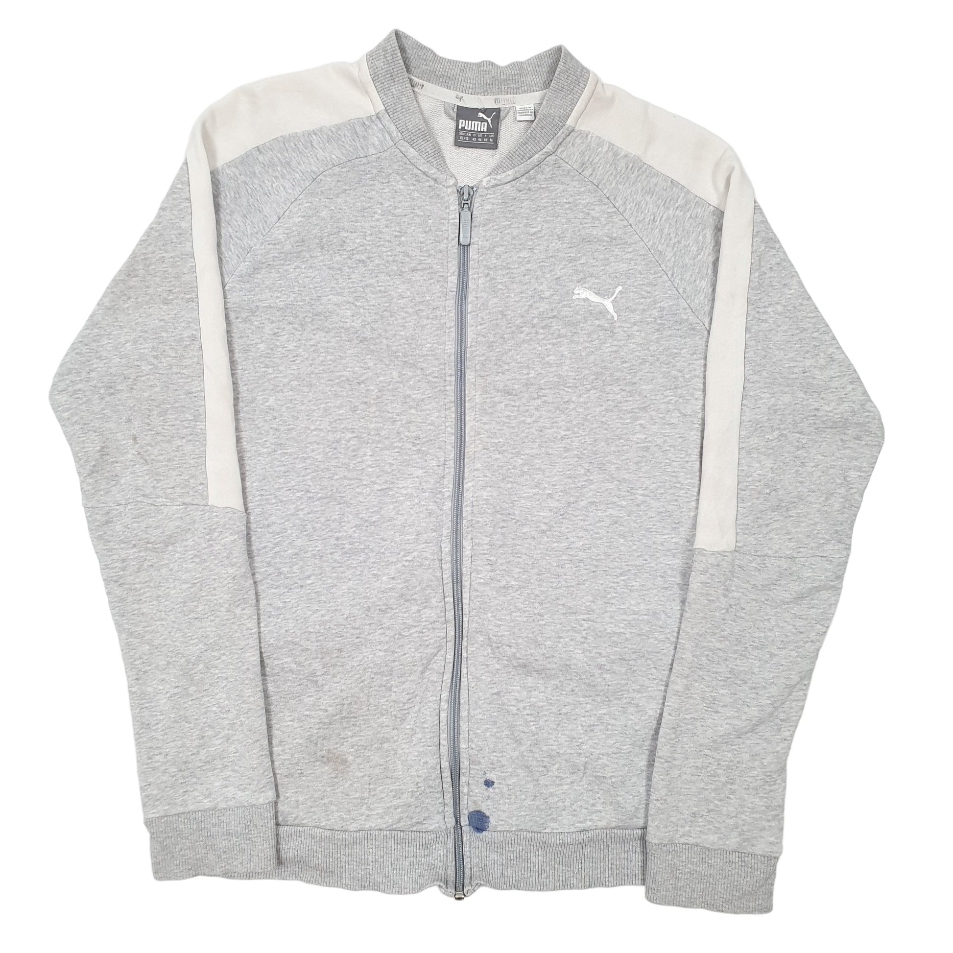 Mens Grey Puma Sweatshirt Full Zip Jumper