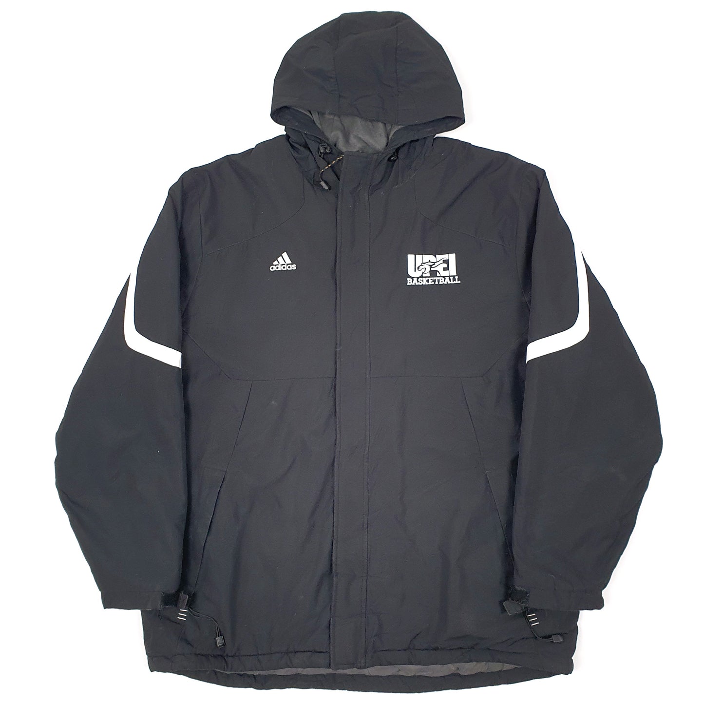 Mens Black Adidas Climaproof Thick USA College Basketball Padded Coat Coat
