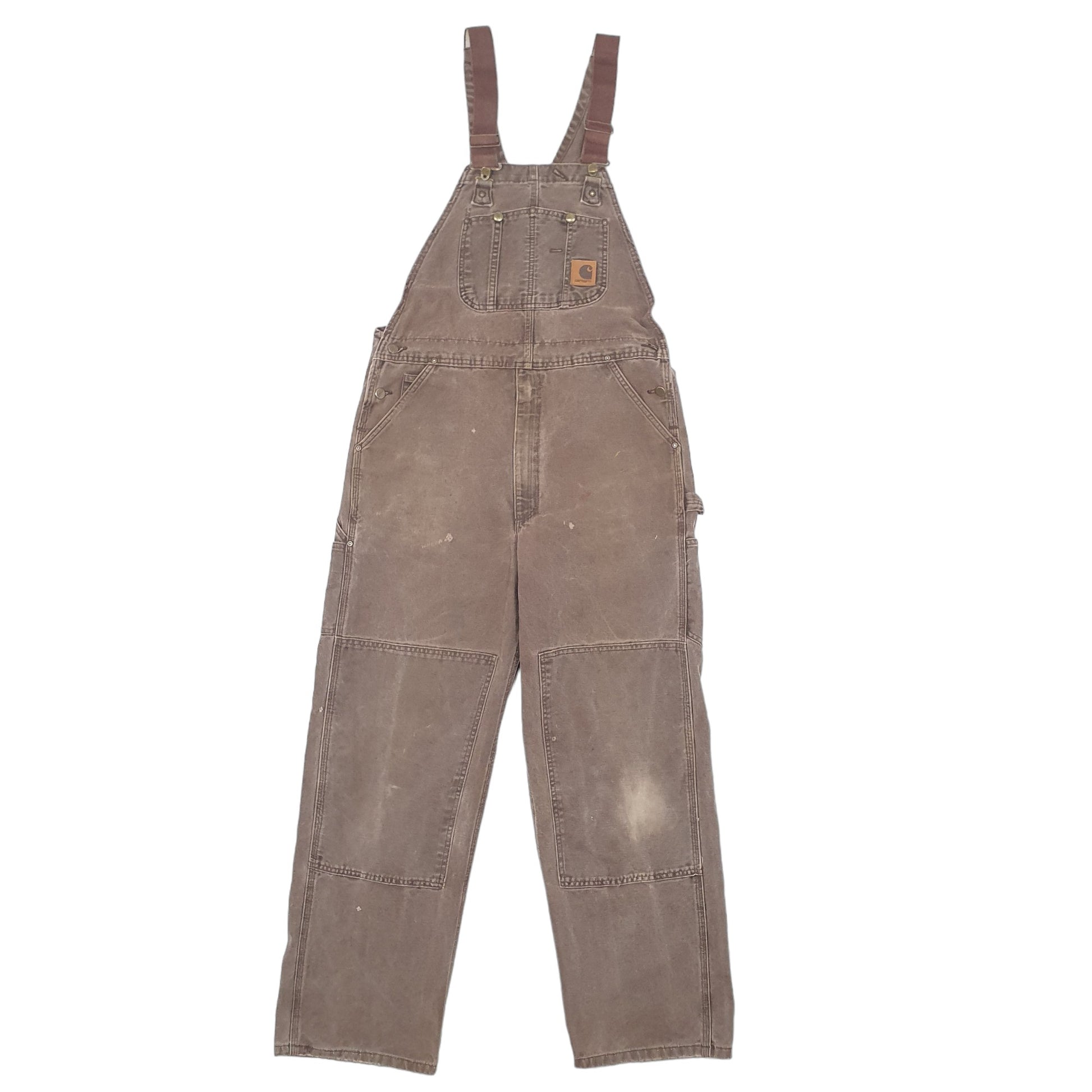 Mens Brown Carhartt Vintage 2000s Double Knee Dungaree Trousers