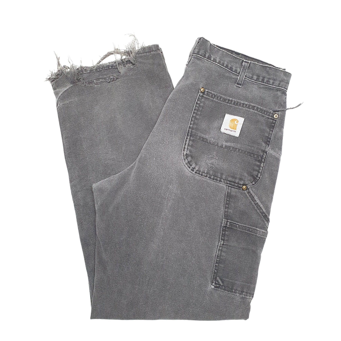 Mens Grey Carhartt Made In USA Carpenter Trousers