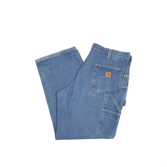Carhartt Casual Loose Fit Carpenter Lined Jeans W38 L30 Blue