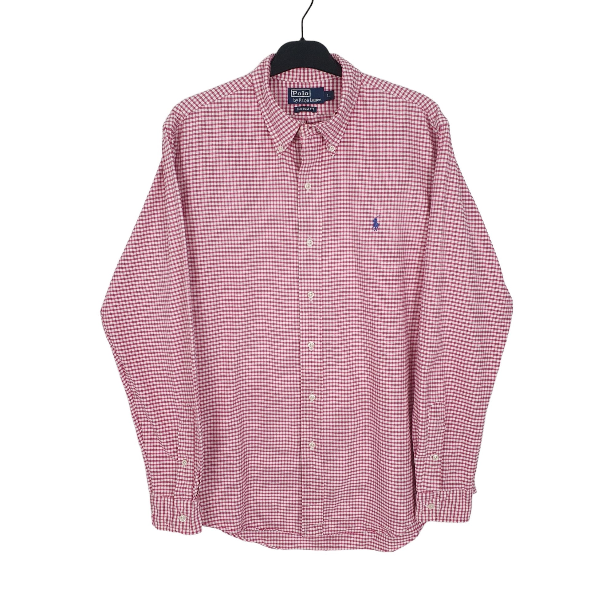 Ralph Lauren Long Sleeve Custom Fit Gingham Shirt Pink