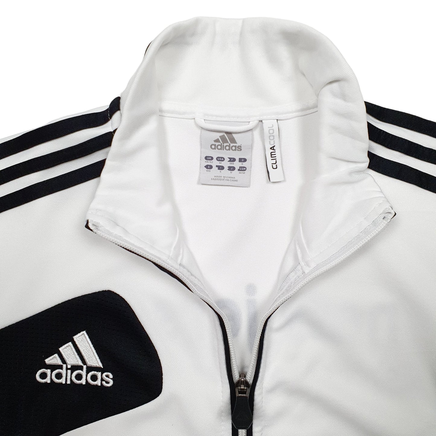 Mens White Adidas New Jersey Full Zip Jumper