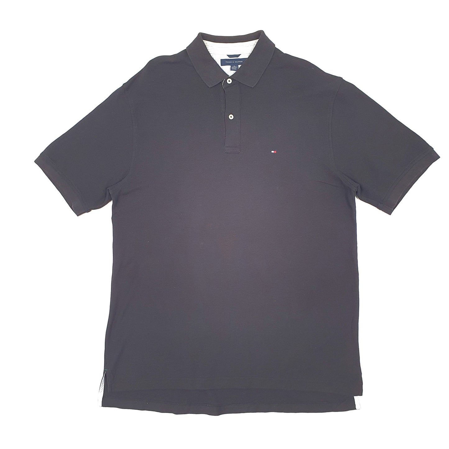 Mens Black Tommy Hilfiger  Short Sleeve Polo Shirt