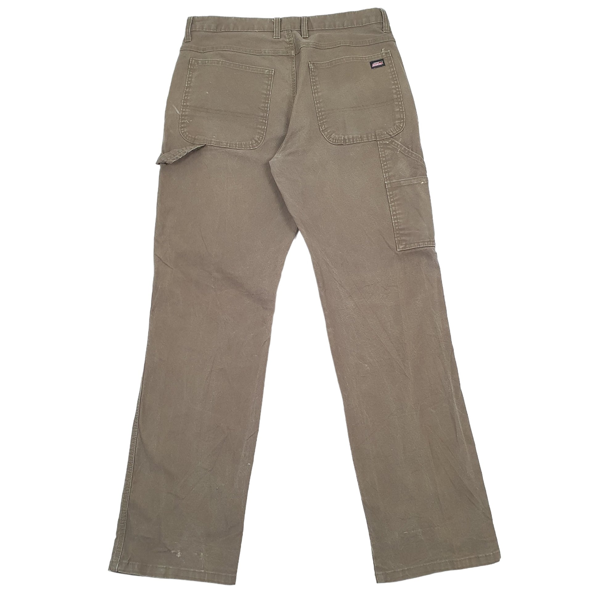 Mens Dickies Khaki Carpenter Trousers W34 L34 Khaki