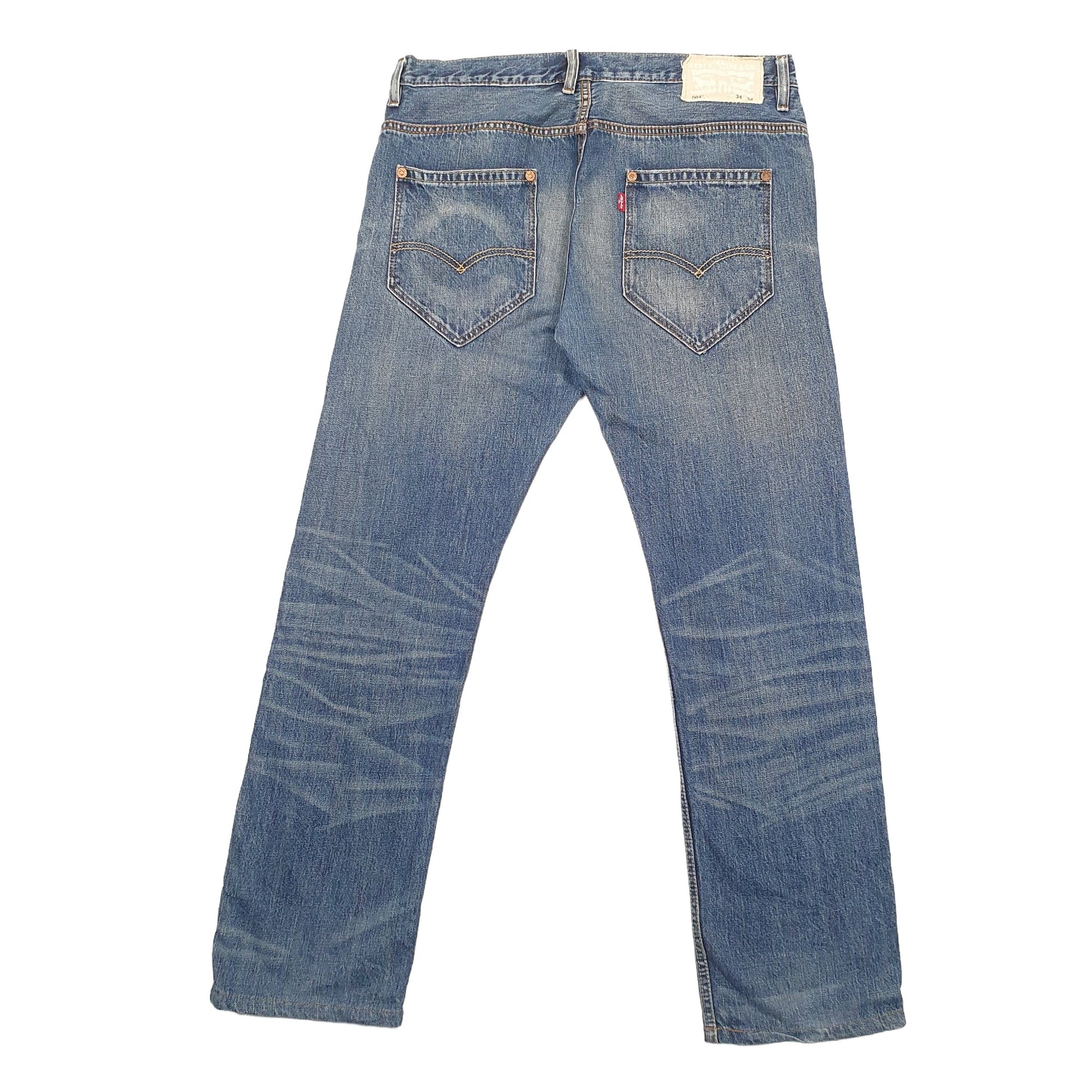 Mens Levis 504 Regular Fit Blue Jeans W34 L32 – Bundl Clothing