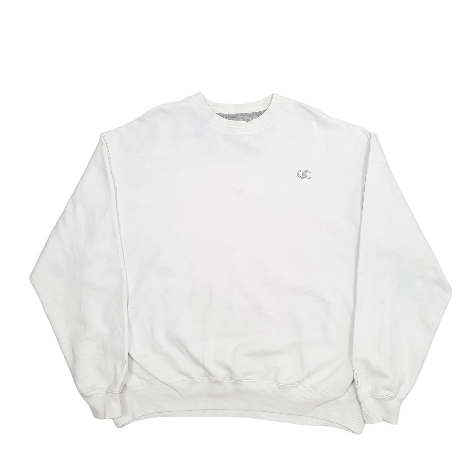 Mens White Champion  Crewneck Jumper