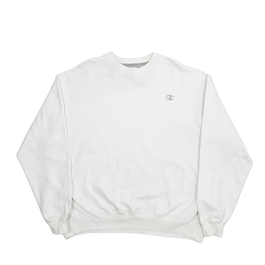 Mens White Champion  Crewneck Jumper
