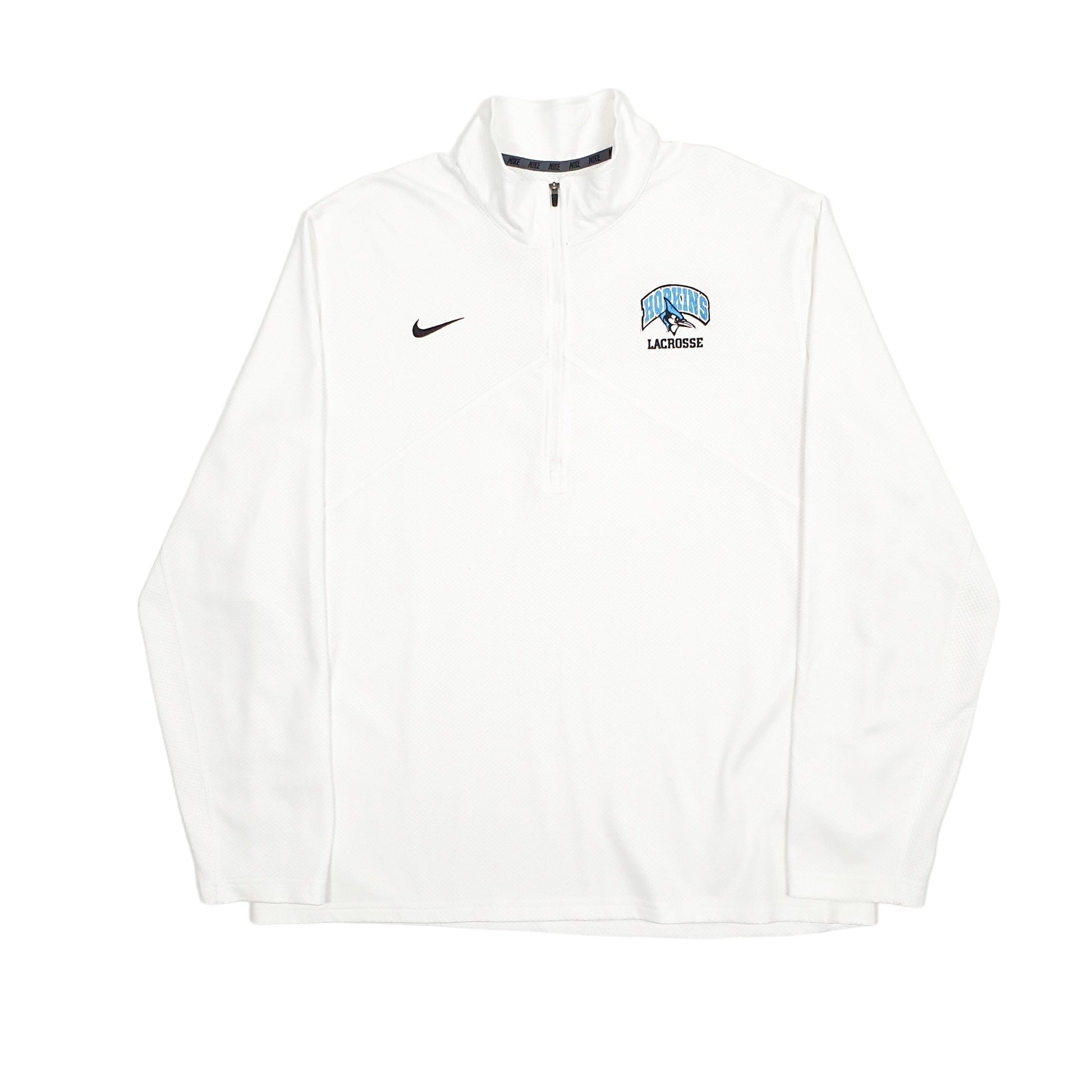 Mens White Nike Dri Fit USA Lacrosse Quarter Zip Jumper
