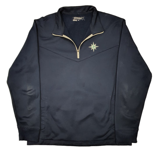 Mens Navy Nike Active Golf Seattle Mariners Baseball Therma Fit Quarter Zip Jumper