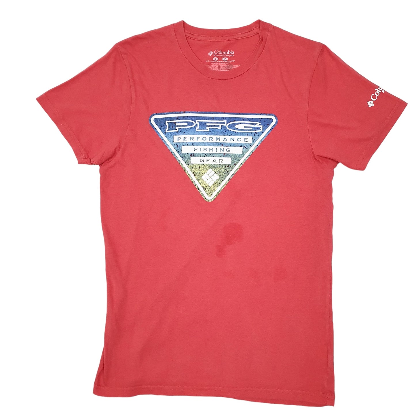 Mens Red Columbia Sportswear Performance Fishing Gear PFG Short Sleeve T Shirt