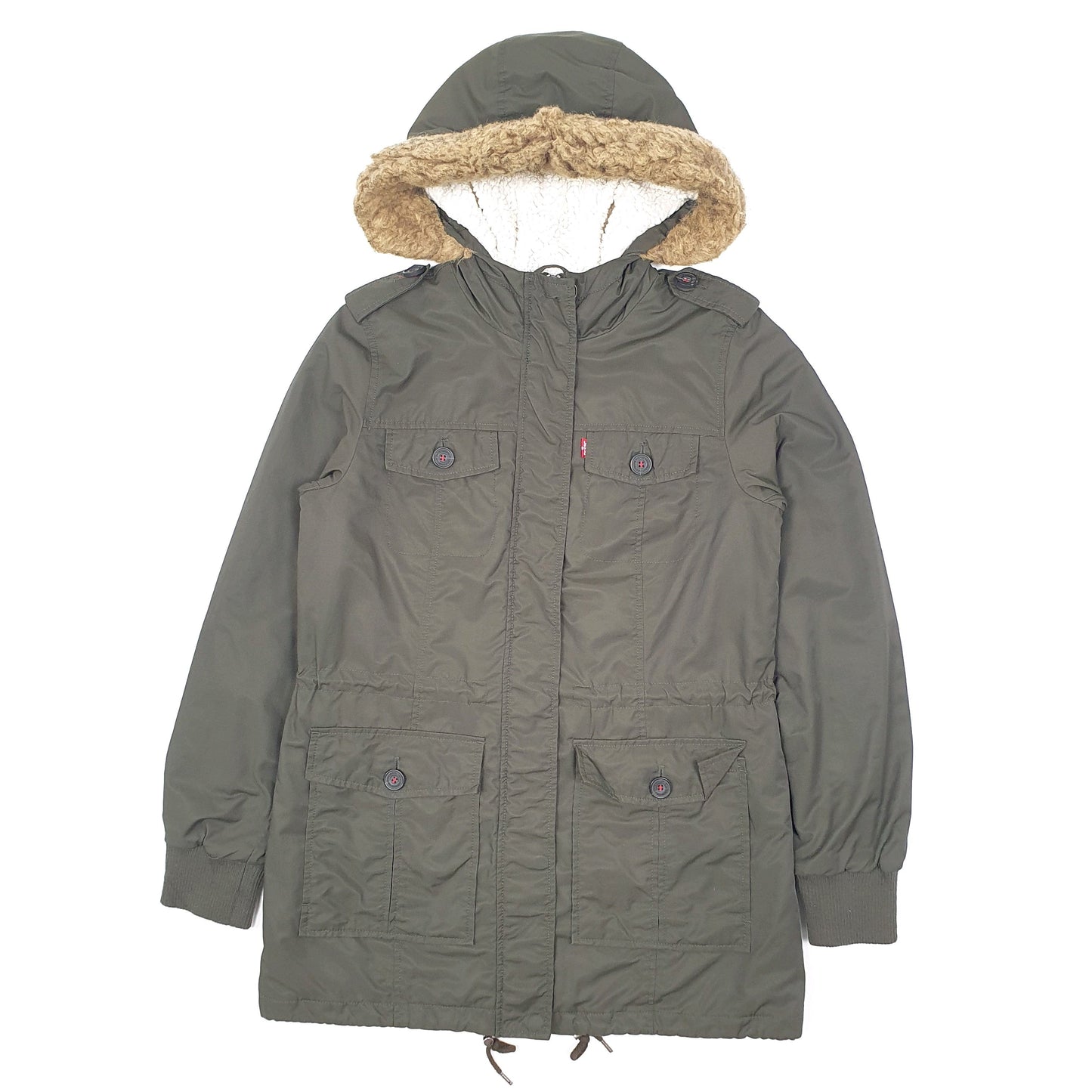 Womens Green Levis Padded  Coat