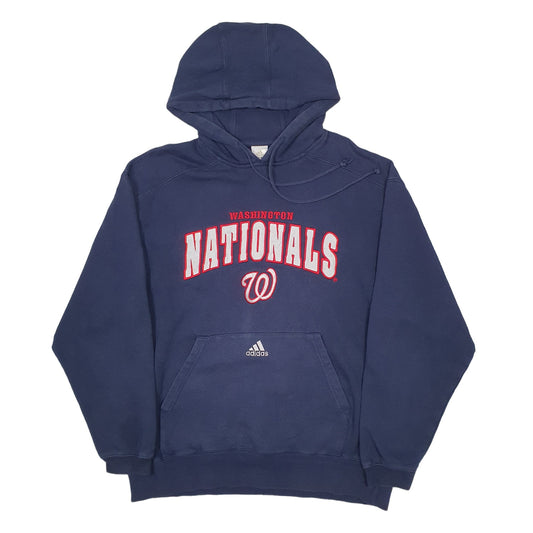Mens Blue Adidas MBL Washington Nationals Baseball Hoodie Jumper