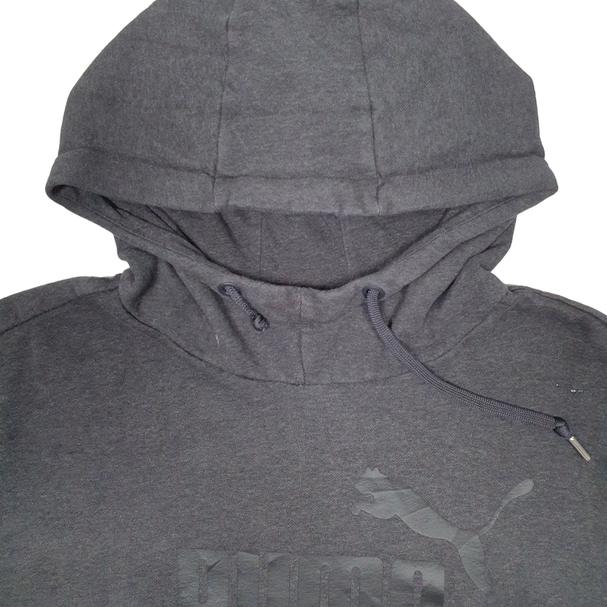 Mens Grey Puma Spellout Hoodie Jumper