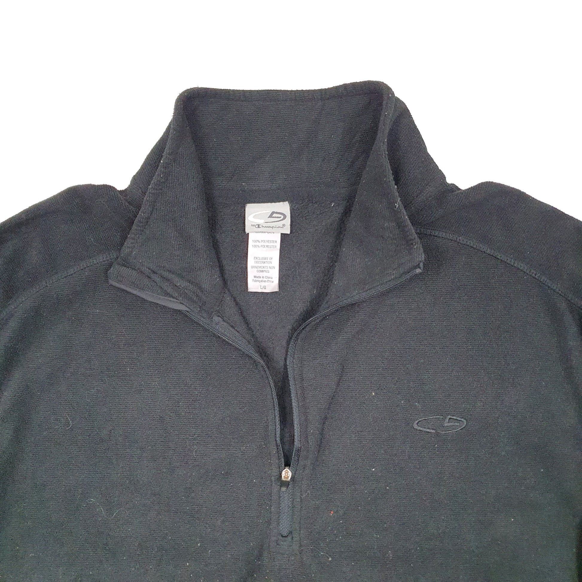 Mens Black Champion  Quarter Zip Jumper