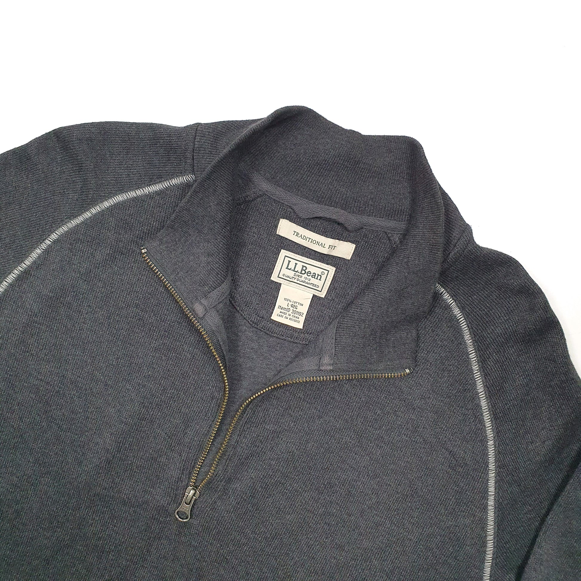 L.L. Bean Quarter Zip L Grey
